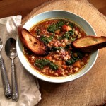 Vegetarian Minestrone with Basil Pesto Croutes