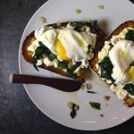 Ricotta Toast with Ramps and Poached Egg